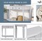 Retro Circular Curved Console Table, Half Moon Narrow Sofa Table with Open Style Shelf and 2 Top Drawers, Solid Wooden Entryway Table for Hallway Living Room Bedroom (Gray Wash)